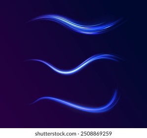 light road in the form of a swirl, neon color. Trendy geometric neon collage for speed movement. Abstract technology light lines background 3d.