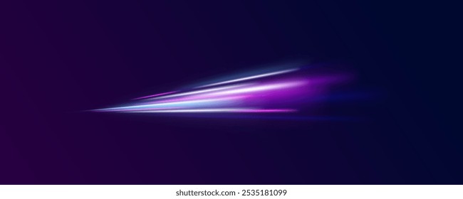 light road in the form of a swirl, neon color. Trendy geometric neon collage for speed movement. Abstract technology light lines background 3d.