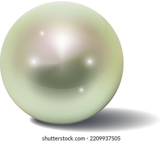 Light round gem. Luxury orb. Shiny pearl