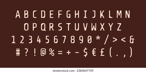 Light rounded alphabet set for dark theme. Vector decorative typography. Decorative typeset style. Latin script for headers. Trendy letters and numbers for graphic posters, banners, invitations texts