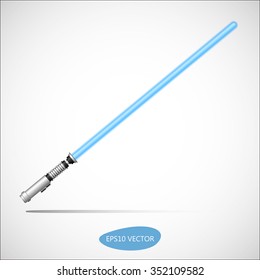 Light Saber, Energy Sword - Futuristic Energy Weapon. Isolated Vector Illustration