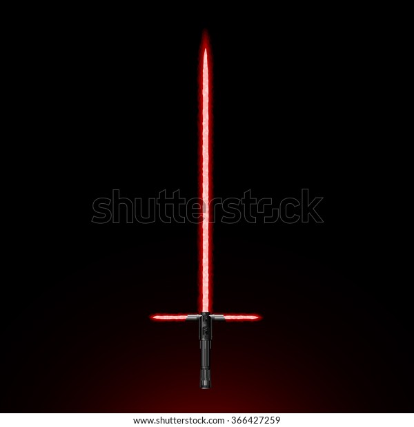 Light Saber Red Cross Energy Sword Stock Vector Royalty Free