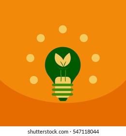 light save planet on ecology style lamp with leaf inside