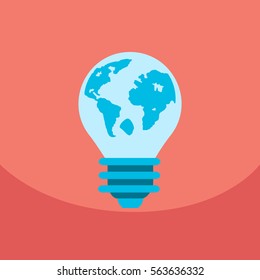 light save planet on ecology style lamp with map inside