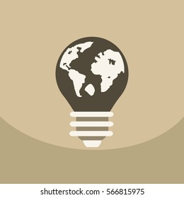 light save planet on ecology style lamp with map inside