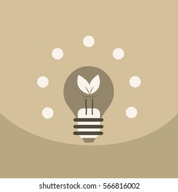 light save planet on ecology style lamp with leaf inside