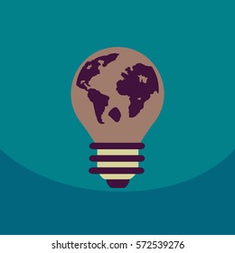 light save planet on ecology style lamp with map inside