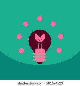 light save planet on ecology style lamp with leaf inside