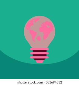 light save planet on ecology style lamp with map inside