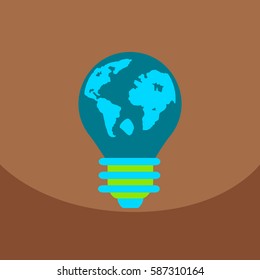 light save planet on ecology style lamp with map inside