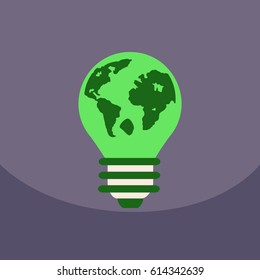 light save planet on ecology style lamp with map inside