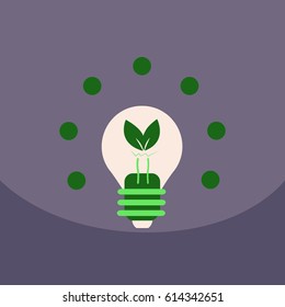 light save planet on ecology style lamp with leaf inside