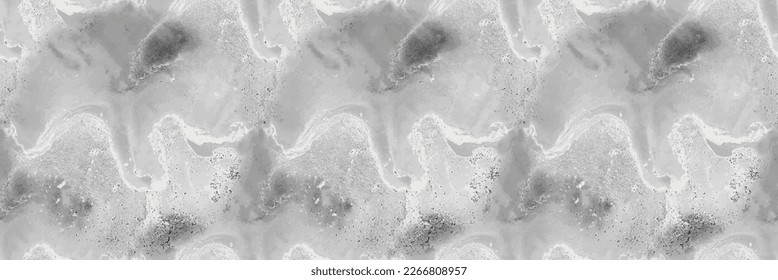 Light Science Pattern. White Fluid Vector Splash. Grey Gray Ink Science. Vector Seamless Template. White Grain Background. Light Gradient Science. Grey Rock Slate. White Grey Color Splash Wall.