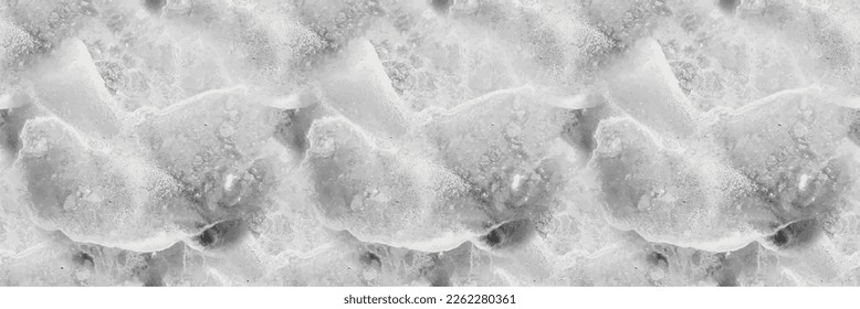 Light Science Texture. Grey Gray Ink Grain Floor. Vector Seamless Painting. White Splash Science. Light Abstract Background. White Grey Color Science. White White Elegant Splash. Grey Tile Slate.