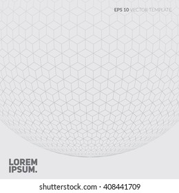 Light scientific background. Grey mesh on light background. Eps10 vector.