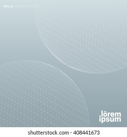 Light scientific background. Two meshes on grey background. Eps10 vector.