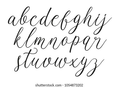 Light Script. Calligraphy Font. Vector Alphabet.
