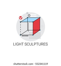 Light Sculpture Modern Art Icon Vector Illustration