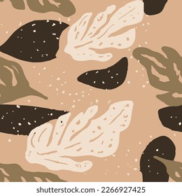 Light Seamless Abstract Plant Surface Pattern. Bright Endless Elegant Decorative Invitation, Seamless Print. Vibrant Repeated Decoration Isolated Element Texture. 