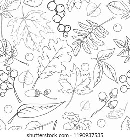 light seamless background of autumn leaves