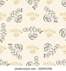 LIght seamless background with coffee in the cup
