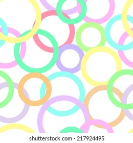 Light seamless background with multicolored, overlapping rings