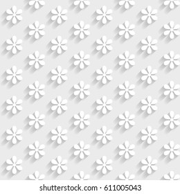 light seamless background with white paper flowers