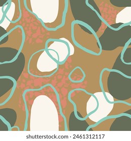 Light Seamless Brushed Geometric Set Print. Blue Endless Color Modern Style, Seamless Wallpaper. Pastel Repeated Contemporary Hand Drawn Lines Texture