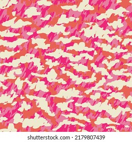 Diseño de vectores cepillados sin foco. El Camuflaje Imprime Patrón Multicolor Sin Marea. Envoltura Retro Gráfica Saturada. Arte Vector Artístico Repetido Brillante.