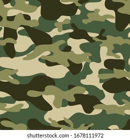 Light seamless camouflage. Vector template. Hunting and fishing.