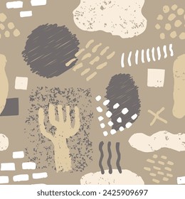 Light Seamless Classic Isolated Scribble Swatch. Colorful Repeated Decoration Retro Watercolor, Seamless Sketch. Black Seamless Grunge Vintage Textile Vector