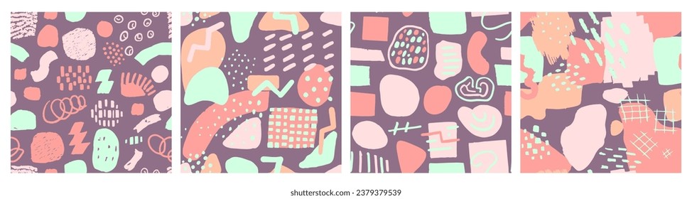 Light Seamless Classic Vintage Invitation Design. Pink Repetitive Decoration Beautiful Template, Seamless Card. Bright Repeated Trend Artistic Element Set