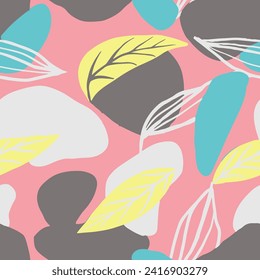 Light Seamless Contemporary Isolated Quill Vector. Pink Seamless Elegant Trendy Element, Seamless Print. Gradient Endless Abstract Flora Template Pattern. 