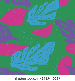 Arte Textil Contemporáneo Sin Fisuras De La Primavera. Decoración Artística Creativa Sin Fin Brillante, Impresión Sin Fisuras. Vector de Plantilla de la selva de verano repetitivo vívido. 