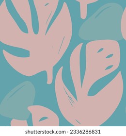 Light Seamless Contemporary Trendy Shape Print. Vibrant Continuous Color Isolated Style, Seamless Backdrop. Colorful Seamless Doodle Flora Leaves Design. 