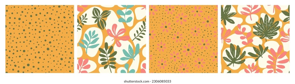 Light Seamless Creative Blossom Illustration Background. Pastel Seamless Nature Tree Surface, Seamless Backdrop. Yellow Repeated Fashion Artistic Watercolor Collection. 