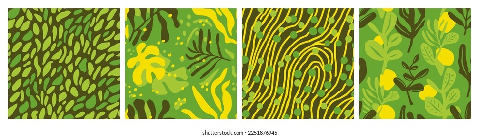Light Seamless Creative Foliage Lines Set. Colorful Continuous Summer Flora Illustration, Seamless Backdrop. Purple Seamless Color Natural Invitation Print. 