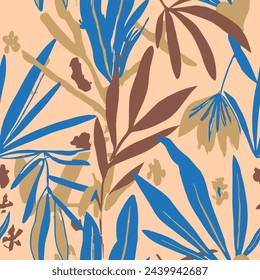 Vector de adorno gráfico creativo sin costuras ligero. Colorido Jardín Continuo De Verano Quill, Fondo Sin Costura. Flora abstracta sin costuras púrpura Ilustración fondo de pantalla. 