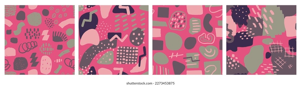 Swatch De Tejidos Isolados Y Creativos Sin Luces. Vibrante Repetitivo Grunge Textil Geométrico, Arte Impresionante. Bella Bella Decoración Luminosa
