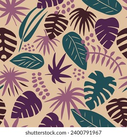 Helle Nahtlose kreative Palmdekoration Art. Rosa Wiederholte elegante, frische Vorlage, Nahtloses Design. Vivid Endless Color Tree Fabrics Vektor. 