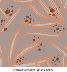 Light Seamless Decoration Isolated Shape Print. White Continuous Elegant Organic Surface, Seamless Texture. Colorful Repetitive Abstract Retro Element Pattern. 