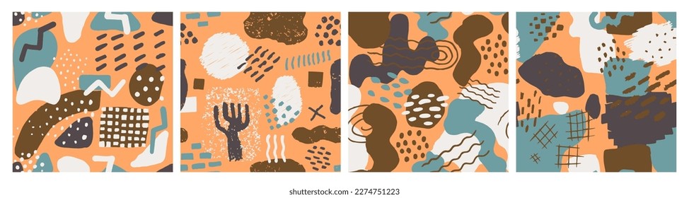 Blob De Plantilla Aislada Sin Luces. Forma Sencilla Clásica Sin Margen Negra, Doodle Sin Maravilla. Rayas de ornamento geométrico de moda repetida amarillo