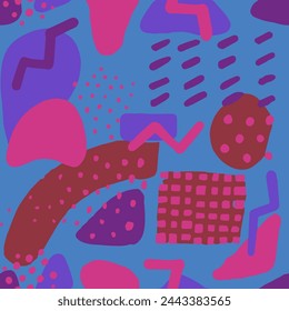 Textura moderna elegante sin costuras ligera del sistema. Elemento Artístico Creativo Repetitivo Azul, Impresión Sin Costura. Fondo de acuarela simple de moda continua vívida