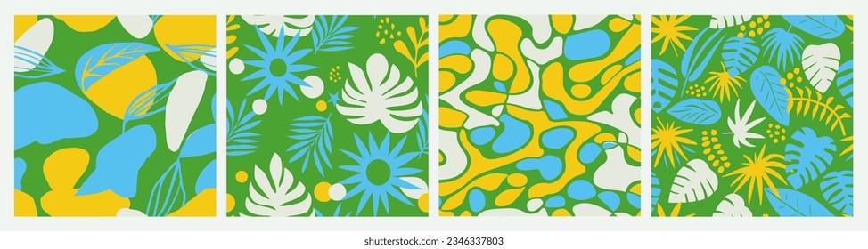 Light Seamless Elegant Trendy Leaves Print. White Continuous Contemporary Jungle Fabrics, Seamless Backdrop. Purple Endless Creative Beautiful Element Design. 