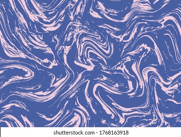 Light Seamless Fashion Vector Pattern. Indigo Blue Textile Paint Surface. Cyan Repeat Vintage Graphic Ebru. Ink Repeat Fluid Graphic Backdrop. White Seamless Agate.
