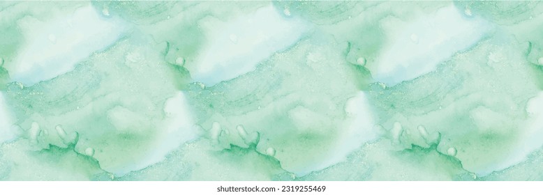 Light Seamless Glitter. Marble Green Alcohol Ink. Shiny Vector Ink Watercolor. Blue Oriental Watercolor. Gold Ink Paint. Foil Marble Background. Luxury Water Color Canvas. Modern Abstract Template.