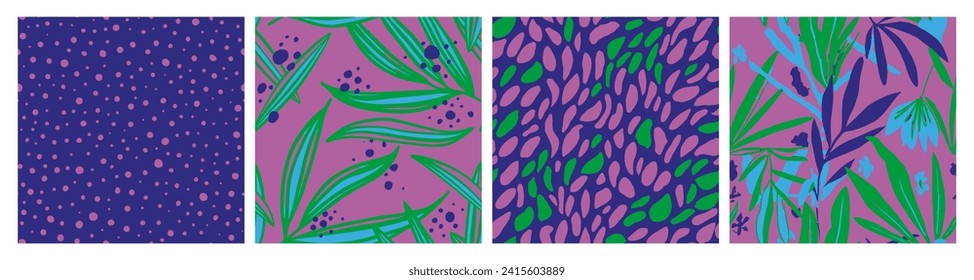 Light Seamless Nature Artistic Scribble Wallpaper. Purple Continuous Elegant Decorative Textile, Seamless Design. Dark Repeated Decoration Beach Paint Print. 
