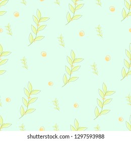 Light seamless pattern with branch