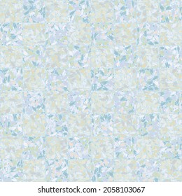 Light seamless pattern. Checkers alternation. Spring shades. Diversity.