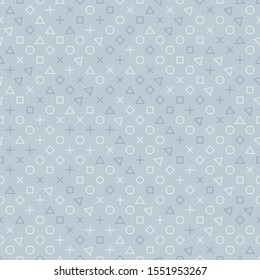 Light seamless pattern of geometric elements. The simplest geometric shapes. Vector illustration.
